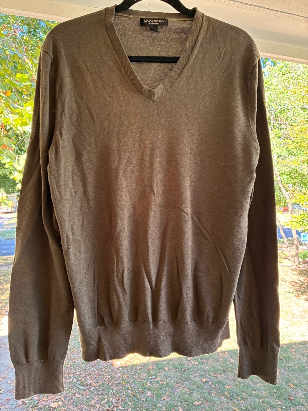Banana Republic Natural Fiber Men's V-Neck Sweater - Brown